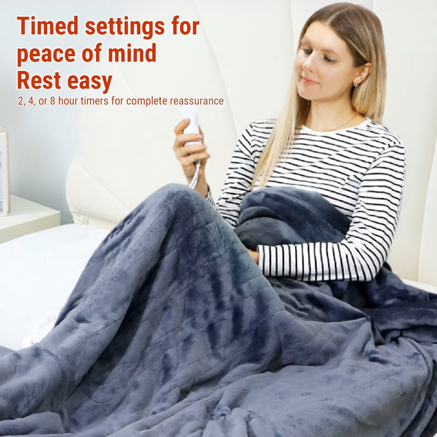 Heated Wearable Blanket with Sleeves & Hood | Flannel