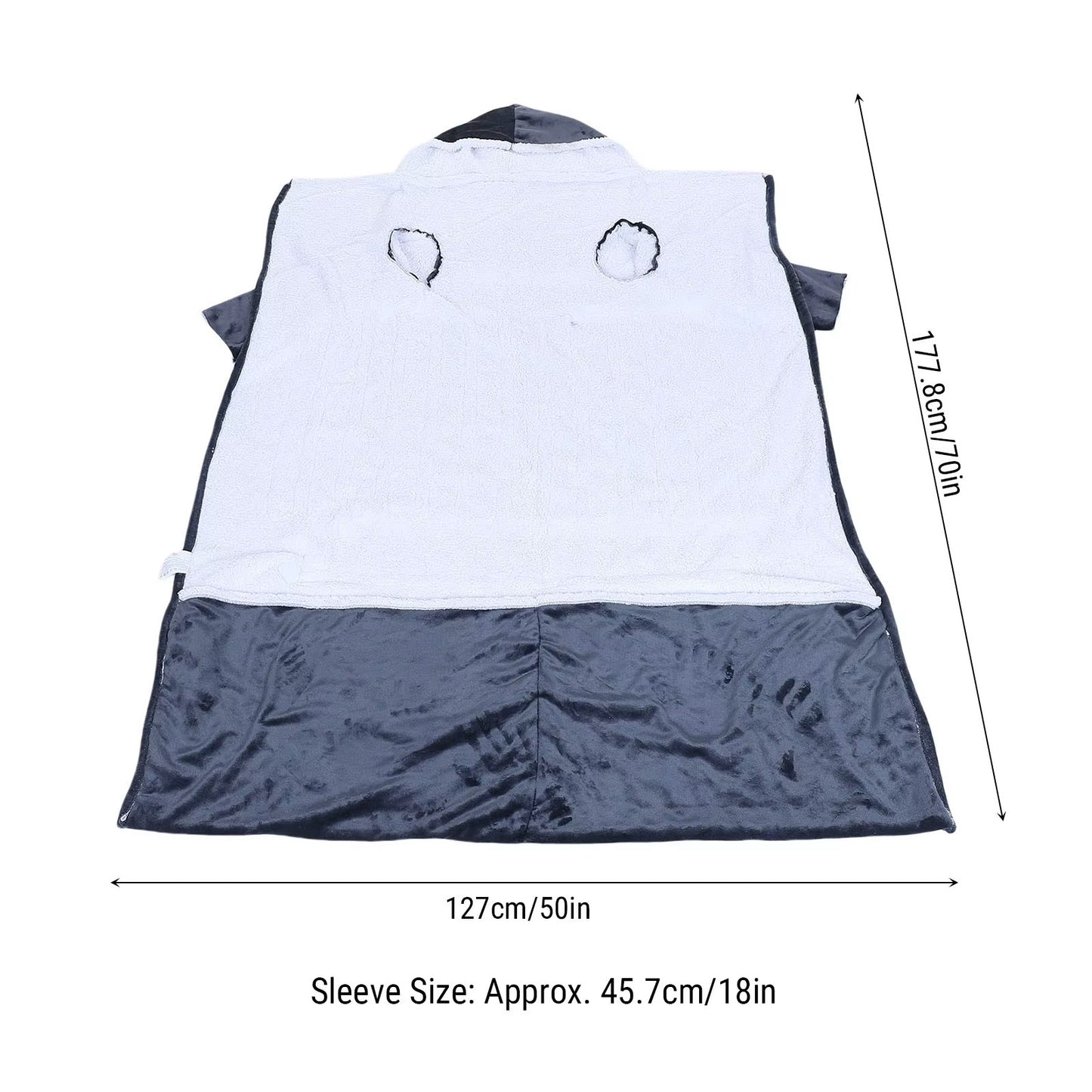 Heated Wearable Blanket with Sleeves & Hood | Flannel