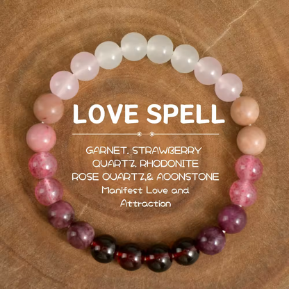 Natural Crystal Healing Bead Bracelet – Handcrafted Lucky Charm Cord