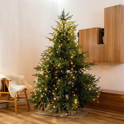 Luz de Topo de Árvore de Natal em Cascata com Anel LED – Luz de Corda em Estrela Fácil de Pendurar com Alimentação USB