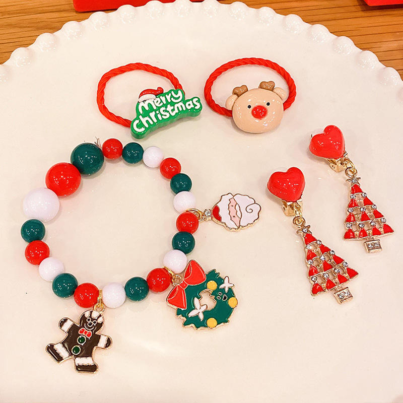 Handmade Christmas Beaded Bracelet Set