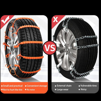 Correntes de Tração de Neve de Nylon de Emergência para Carros (Conjunto de 10 Peças)