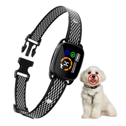 Rechargeable Anti Bark Collar - No Shock Smart AI Chip - Color Screen & Dual Vibration Modes