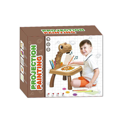 Mesa de Desenho Projetor Dinossauro – Brinquedo de Esboço e Pintura para Crianças