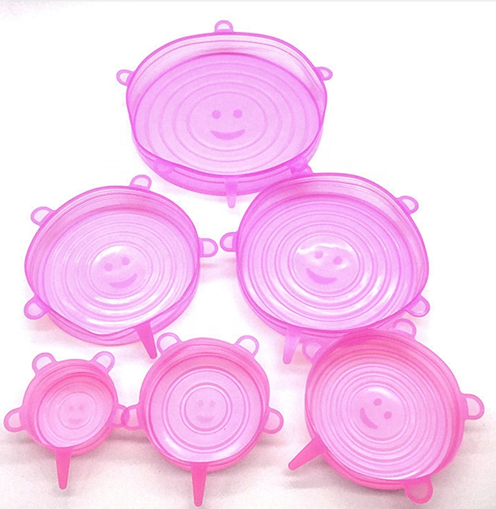 Stretch Lids Reusable Silicone Covers - 6-Pack Multi-Size Universal Food Fresh Covers