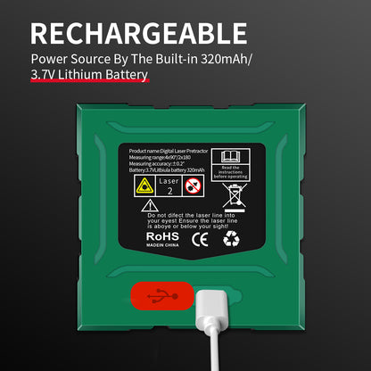 360° Magnetic Digital Angle Finder with Electronic Laser | Rechargeable Inclinometer Level Box