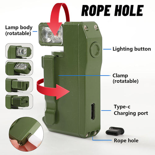 Portable Mini EDC Flashlight with Magnetic Base & Rotating Head