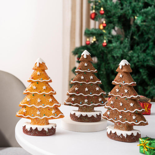 Adornos de Navidad de Jengibre para Árbol - Decoración de Mesa y Estantería Navideña