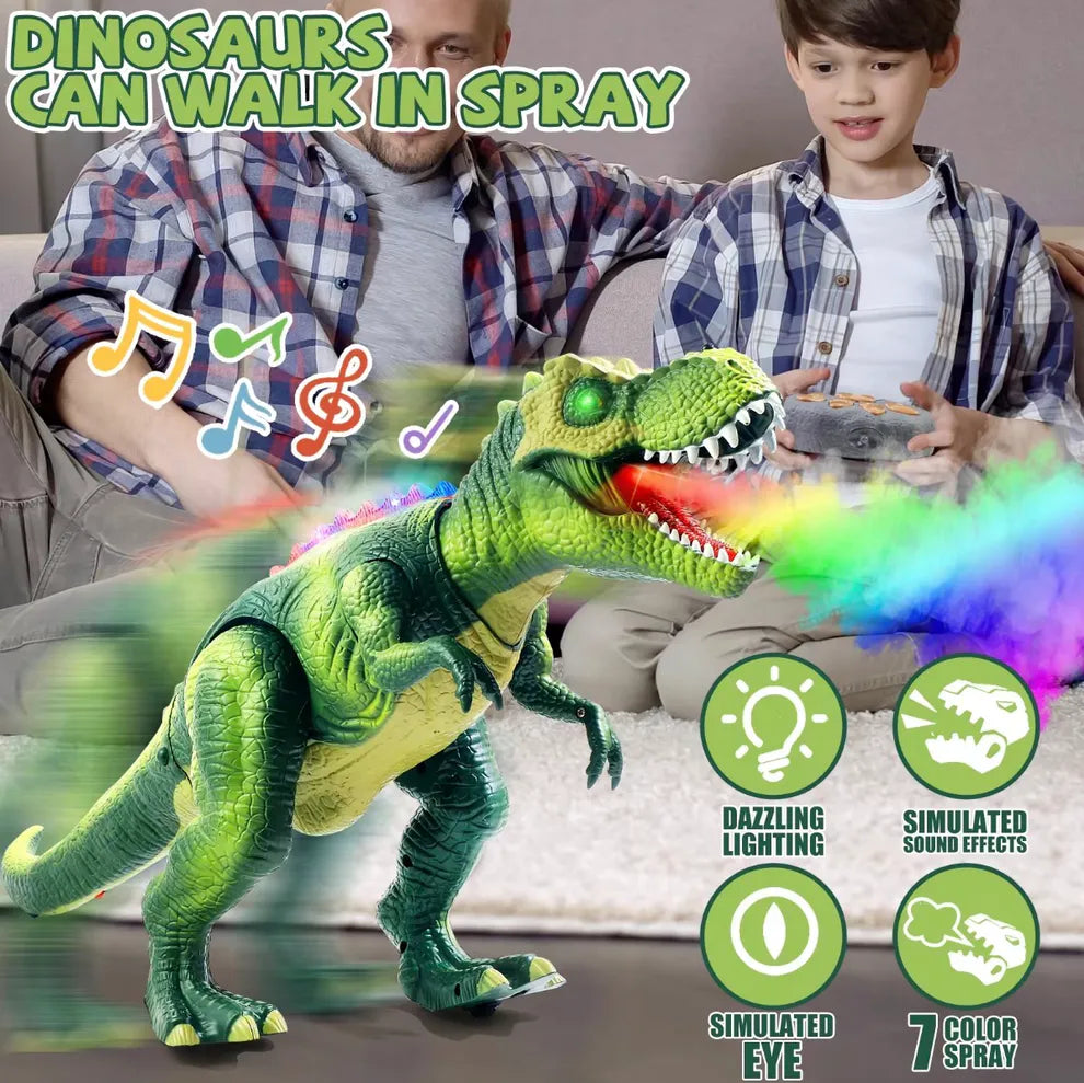 Fire-Breathing Dinosaur Toy – Walking, Roaring, Light-Up Action Figure