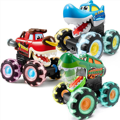 Glowing Monster Truck Set – 3 Press & Go Light-Up Trucks