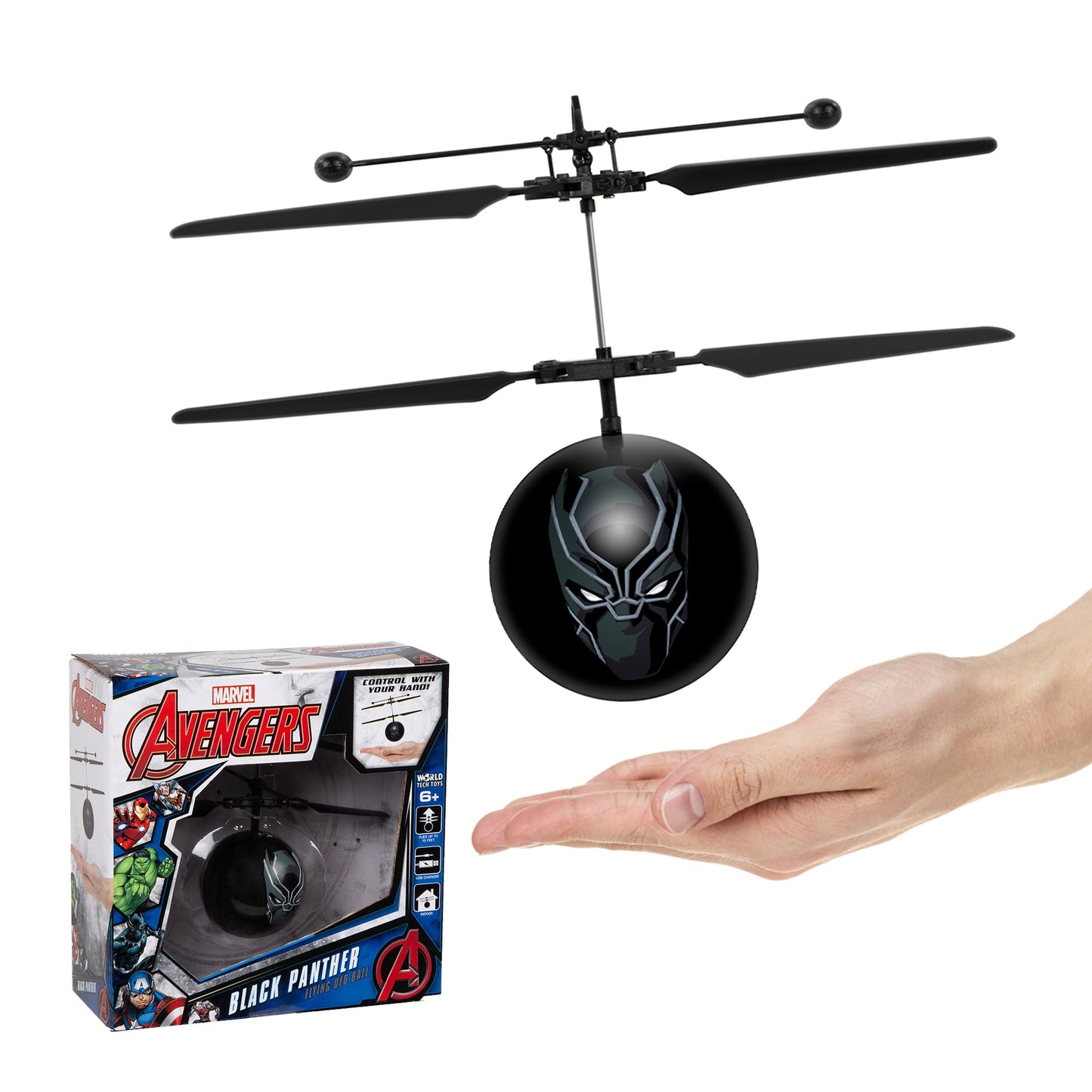 Helicóptero Marvel Avengers Black Panther IR UFO Ball