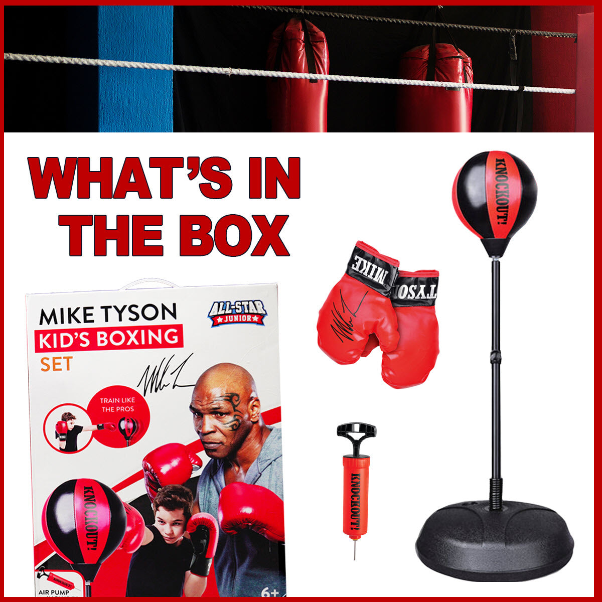 Conjunto de Boxe para Crianças com Luvas e Saco de Reflexo com Suporte de Altura Ajustável