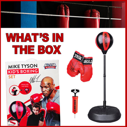 Conjunto de Boxe para Crianças com Luvas e Saco de Reflexo com Suporte de Altura Ajustável