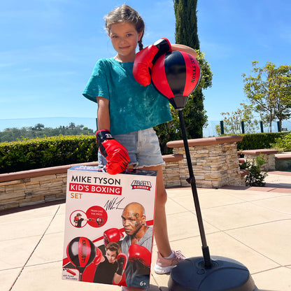 Conjunto de Boxe para Crianças com Luvas e Saco de Reflexo com Suporte de Altura Ajustável