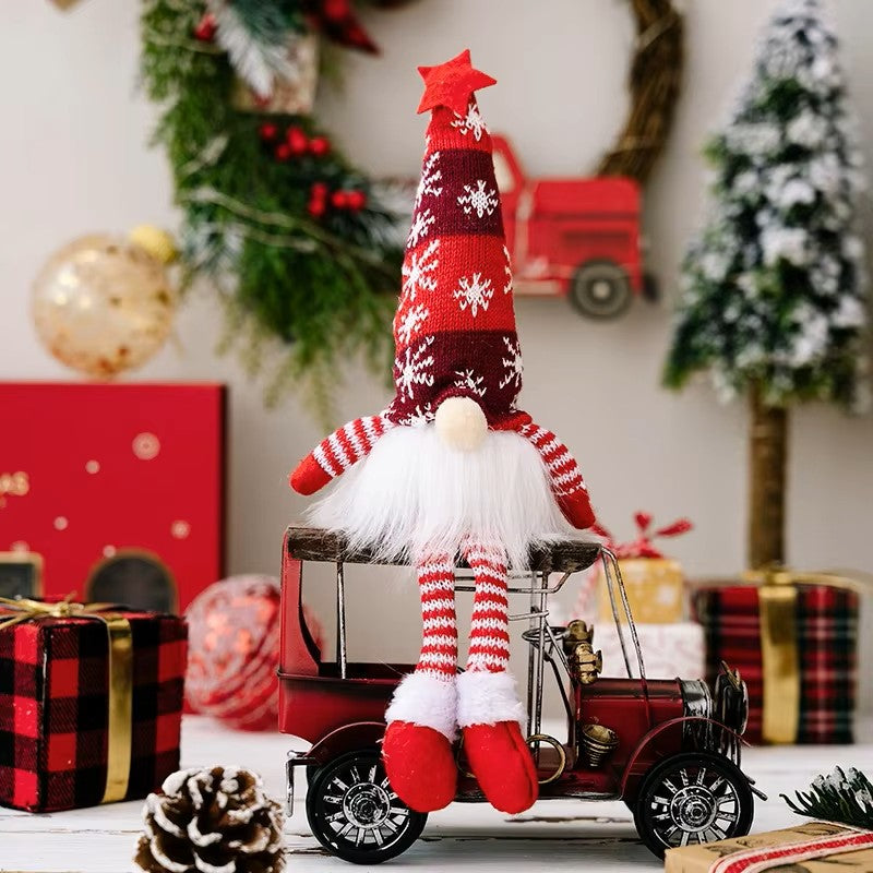 Enfeites de Natal Gnomo sem Rosto – Decorações de Pelúcia com Luz LED