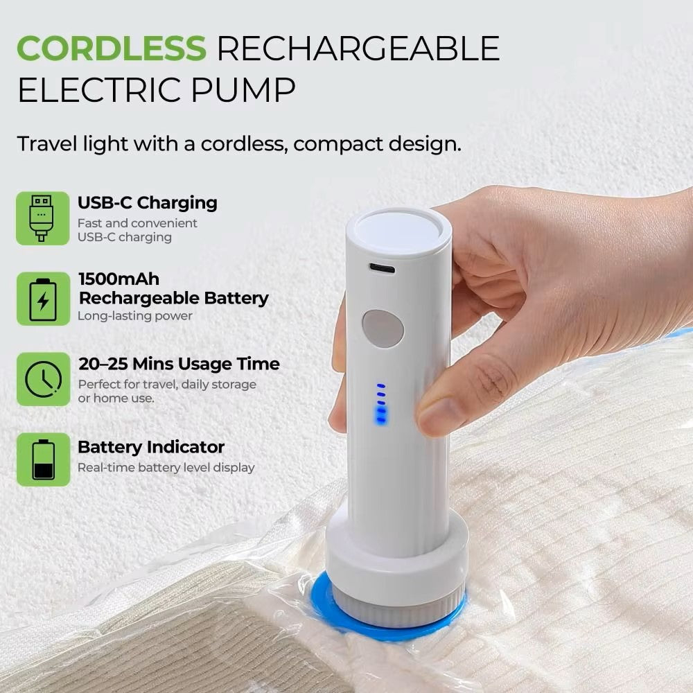 Rechargeable Wireless Mini Vacuum Compression Bag Air Pump – USB