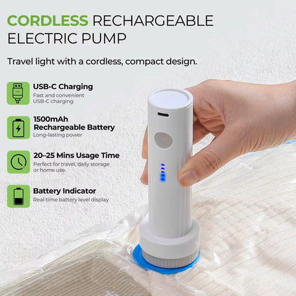 Rechargeable Wireless Mini Vacuum Compression Bag Air Pump – USB