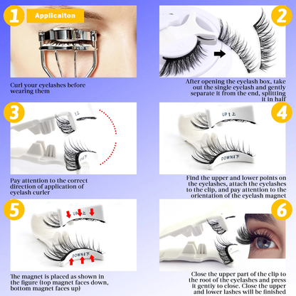 Magnetic False Eyelashes – Natural 3D Wispy Lashes (No Glue Required)