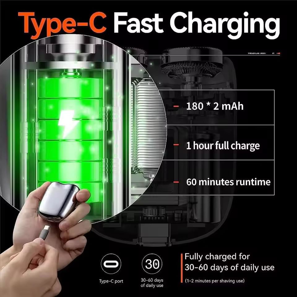 Mini Magnetic Double-Head Electric Shaver