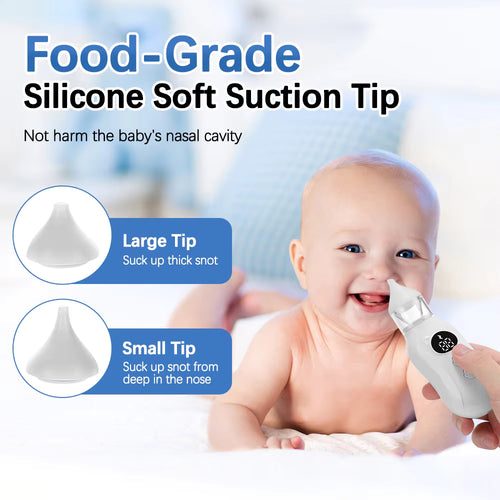 Aspirador Nasal Elétrico para Bebés – Sucção Ajustável em 9 Níveis – Limpa Nariz Recarregável para Recém-Nascidos com Pontas de Silicone de Grau Alimentar