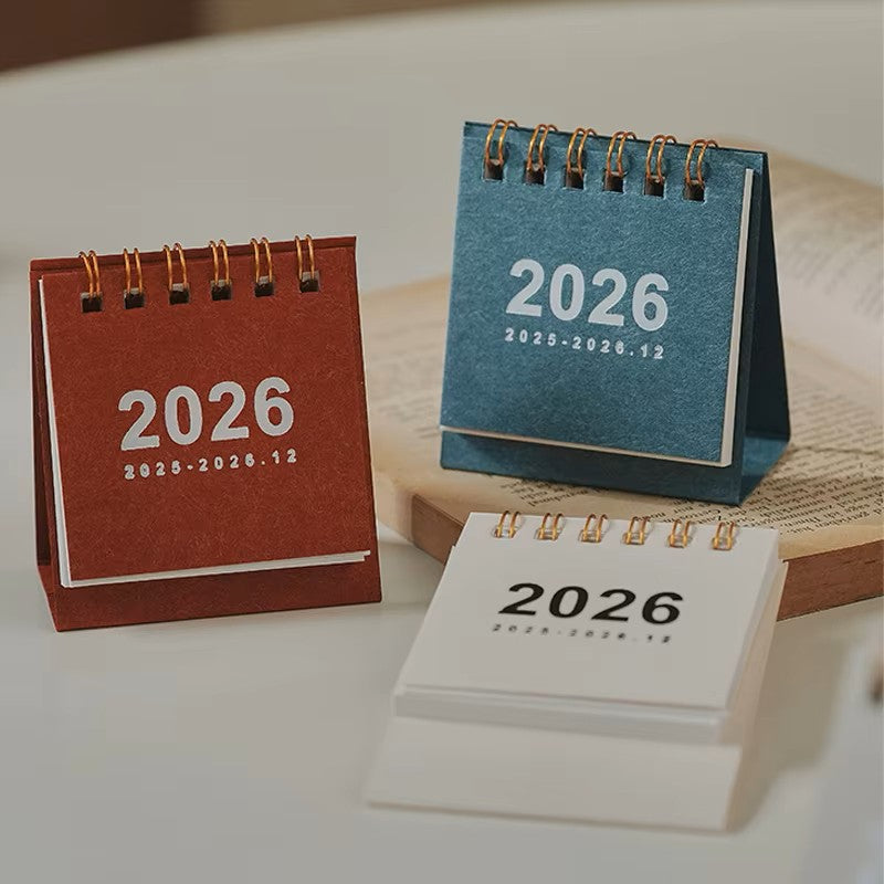 Calendario de escritorio mini sencillo 2026 – Calendario de mesa de pie compacto