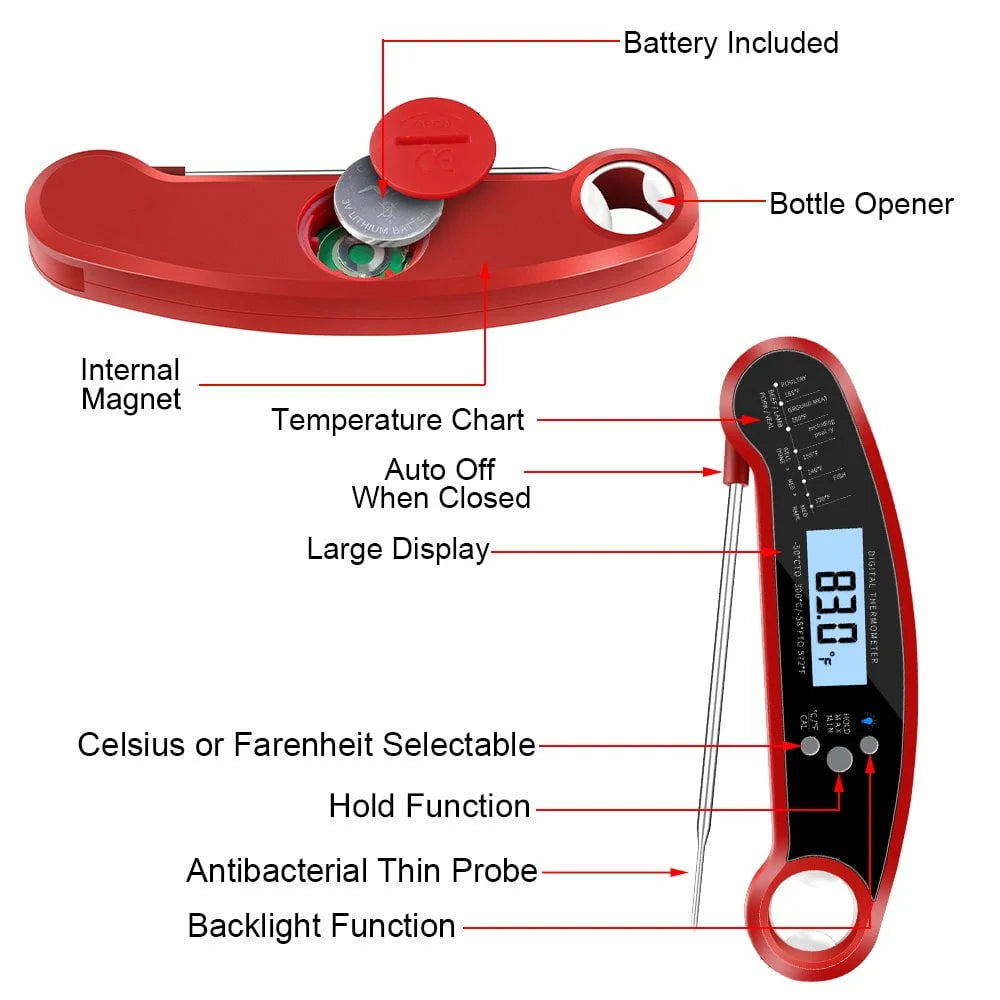 Instant-Read Digital Food Thermometer