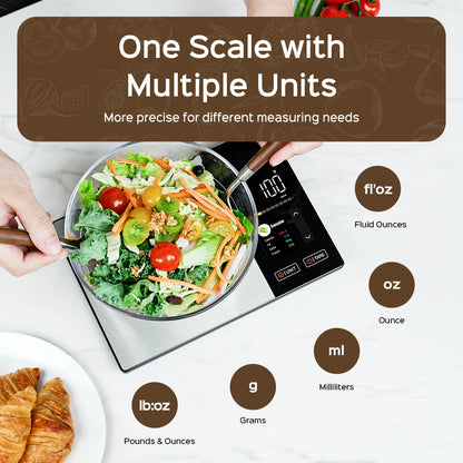 Balança de Cozinha Smart Nutrition – Balança Alimentar em Aço Inoxidável com Aplicação