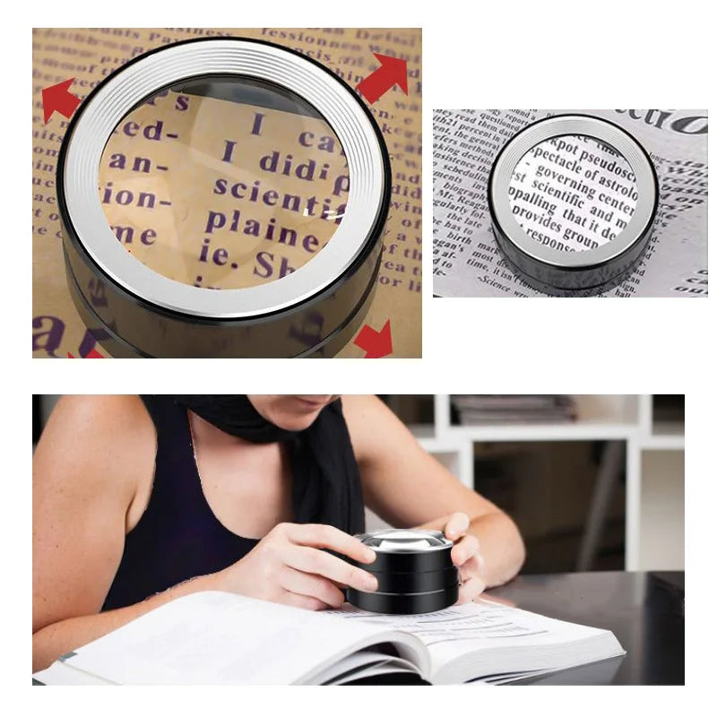 Lupa de lectura de escritorio con 6 LED