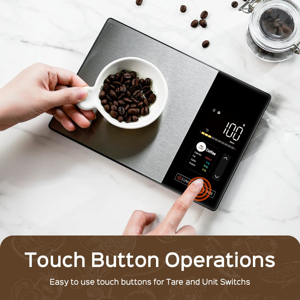 Balança de Cozinha Smart Nutrition – Balança Alimentar em Aço Inoxidável com Aplicação