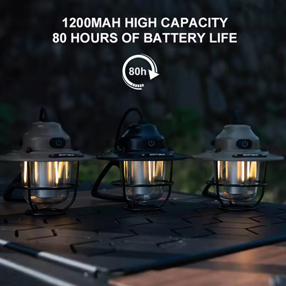 Portable Camping Lantern - Waterproof, Dimmable with Rechargeable 1200mAh Battery