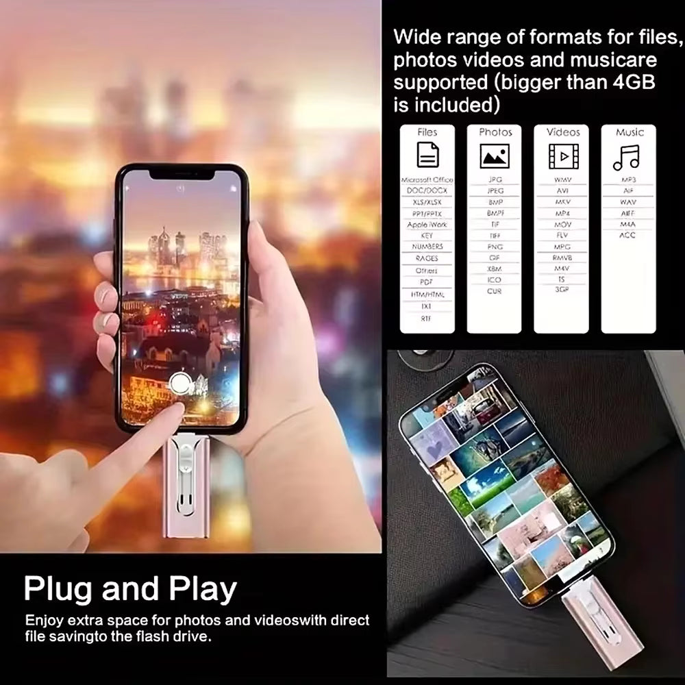 Pen Drive Universal 2-em-1 de Alta Velocidade para iOS