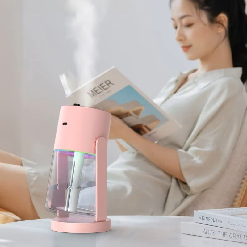 Humidificador portátil con proyector de cielo estrellado - Máquina de niebla ultrasónica y luz de galaxia giratoria 2 en 1 para el hogar, el coche y el dormitorio
