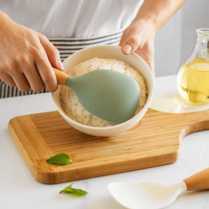 Cuchara de cocina antiadherente de silicona prémium – Resistente a altas temperaturas y antiquemaduras, cuchara para arroz