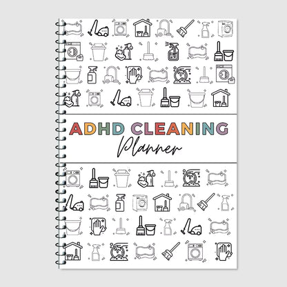 Caderno de Espiral Planeador de Limpeza TDAH – Organizador de Tarefas Diárias e Ferramenta de Gestão de Tarefas para Adultos