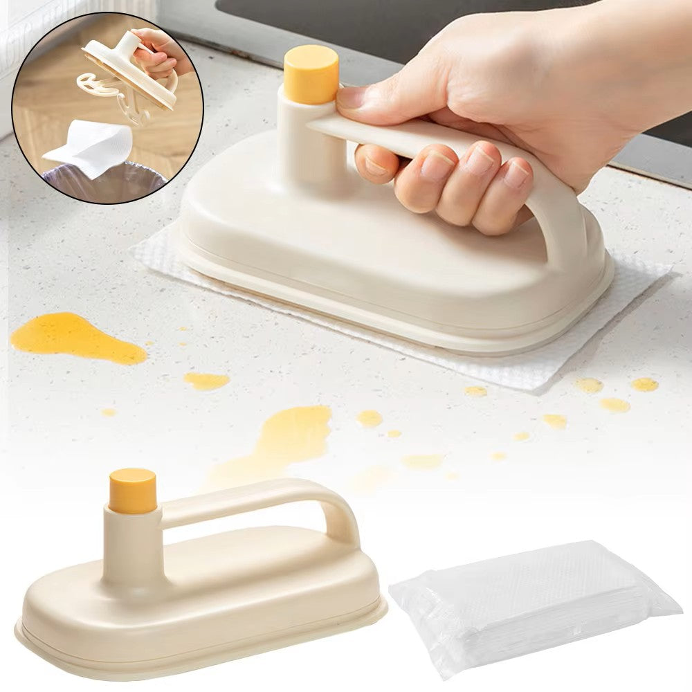 Magic Kitchen Sponge Wipe with Replaceable Pads – Multi-Surface Decontamination Cleaning Brush for Bathroom, Glass, and Walls