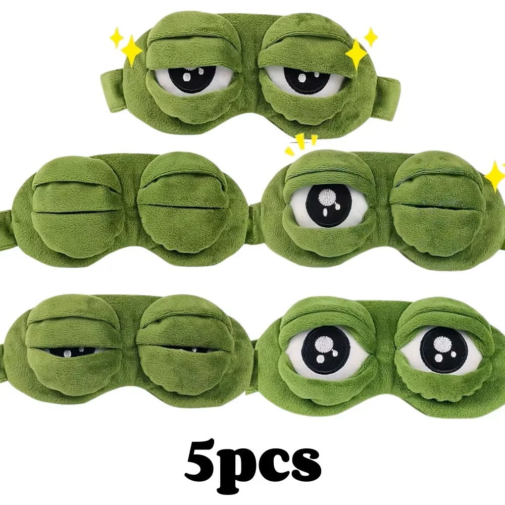 Máscara de Sapo 3D para Dormir – Viseira Suave para Olhos Naturais