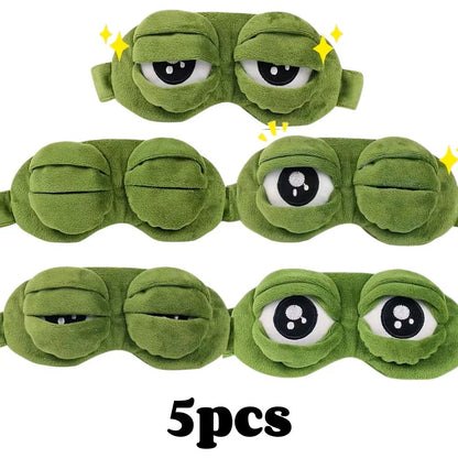 Máscara de Sapo 3D para Dormir – Viseira Suave para Olhos Naturais