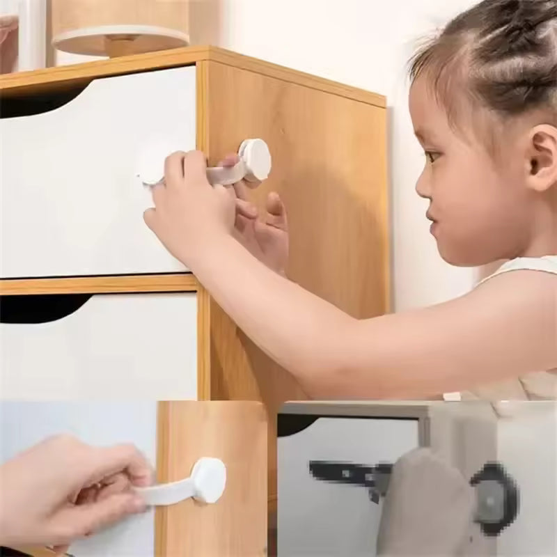 Universal Child Safety Lock for Drawers, Cabinets, and Refrigerators – No-Drill Anti-Pinch Protection