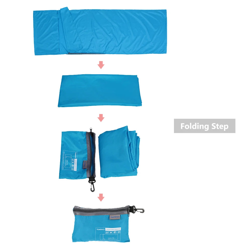 Forro de Saco Cama Portátil com Fronha para Viagens e Campismo