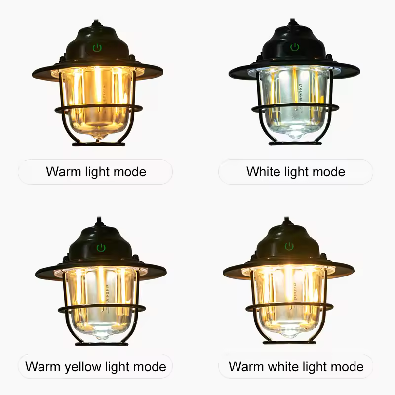 Portable Camping Lantern - Waterproof, Dimmable with Rechargeable 1200mAh Battery