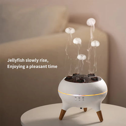 Humidificador de Ar e Difusor de Aroma Medusa Cinética – Criador de Névoa com Anel de Fumo Dinâmico – Luz Ambiente LED com Gradiente de 7 Cores