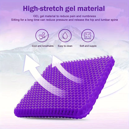 Breathable Honeycomb Gel Seat Cushion – Orthopedic Ultra-Comfort Chair Pad – Cooling Gel Pressure Relief