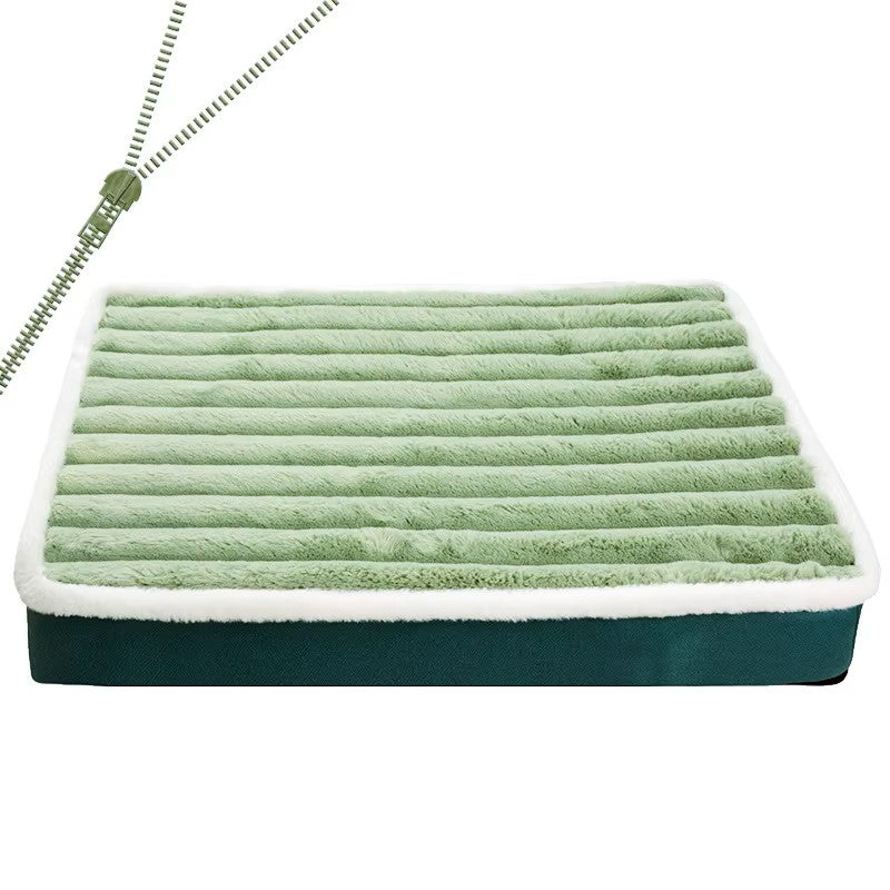 Alfombrilla Lavable para Cama de Perro de Peluche – Funda Extraíble con Cremallera, Cojín Ortopédico Elástico para Dormir para Gatos y Perros – Pequeño/Mediano