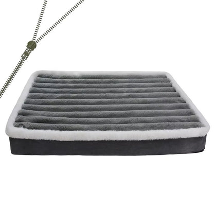 Alfombrilla Lavable para Cama de Perro de Peluche – Funda Extraíble con Cremallera, Cojín Ortopédico Elástico para Dormir para Gatos y Perros – Pequeño/Mediano