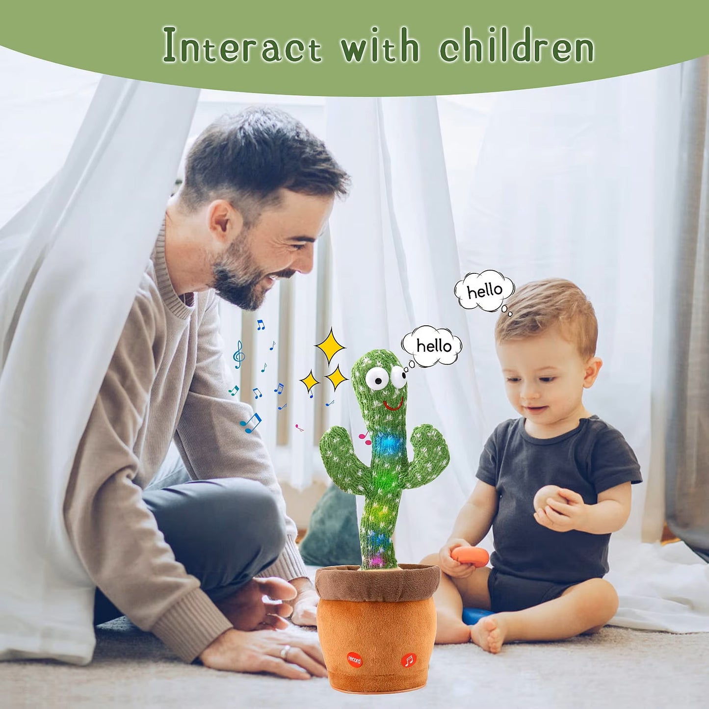 Cactus Bailarín Repite lo que dices – Peluche Electrónico que Canta y Habla
