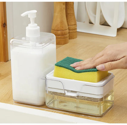 Kitchen Soap Dispenser with Sponge Holder