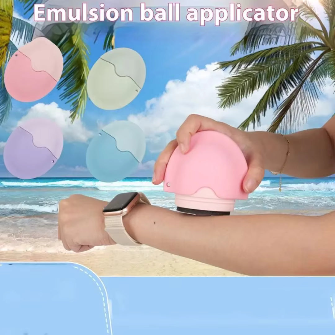 Aplicador de Protetor Solar em Silicone com Rolo - Frasco de Viagem Recarregável com Esponja Roll-On para Crianças e Adultos