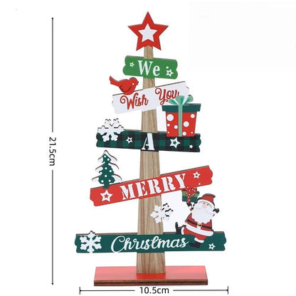 Ornamento de Mesa Árvore de Natal em Madeira – Decoração de Mesa de Férias