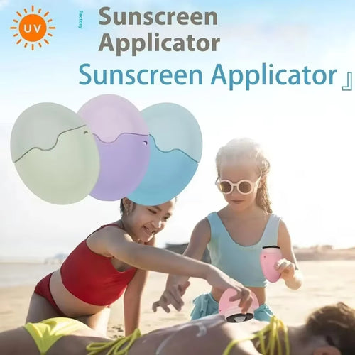 Aplicador de Protetor Solar em Silicone com Rolo - Frasco de Viagem Recarregável com Esponja Roll-On para Crianças e Adultos