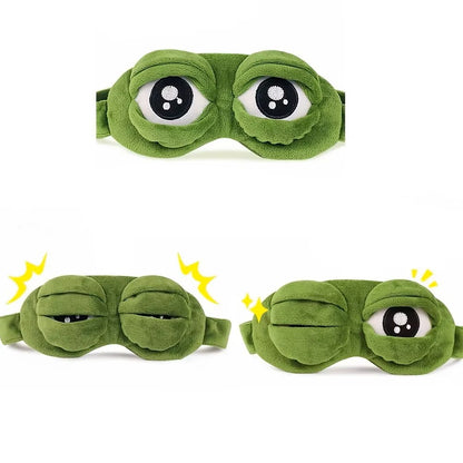 Máscara de Sapo 3D para Dormir – Viseira Suave para Olhos Naturais